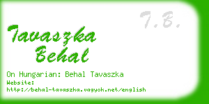 tavaszka behal business card